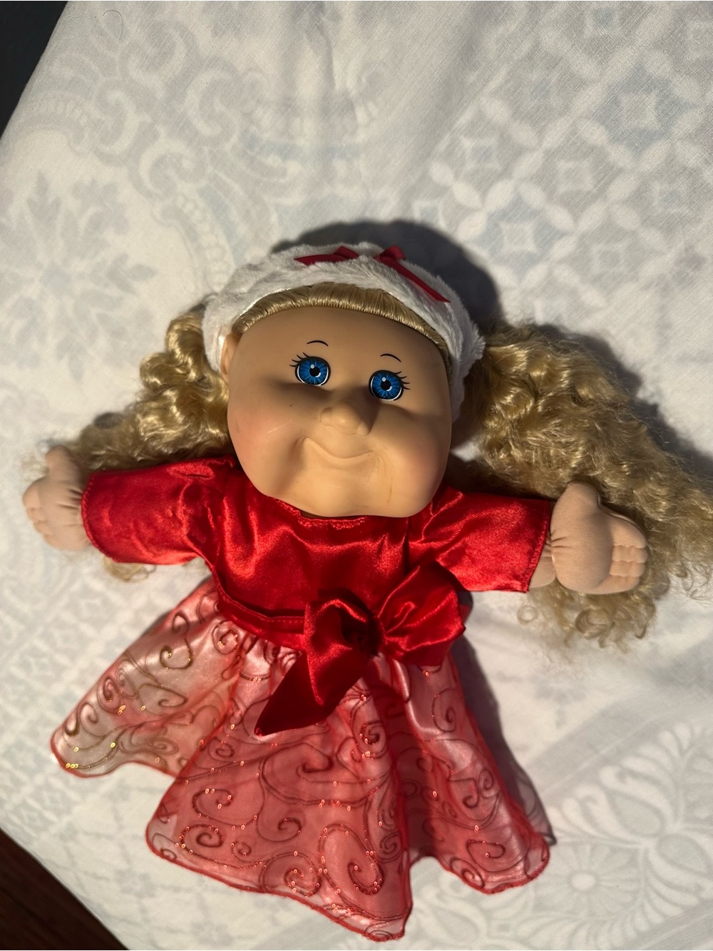 CPK Blonde Cabbage Patch Style Doll in Red Dress 15’’